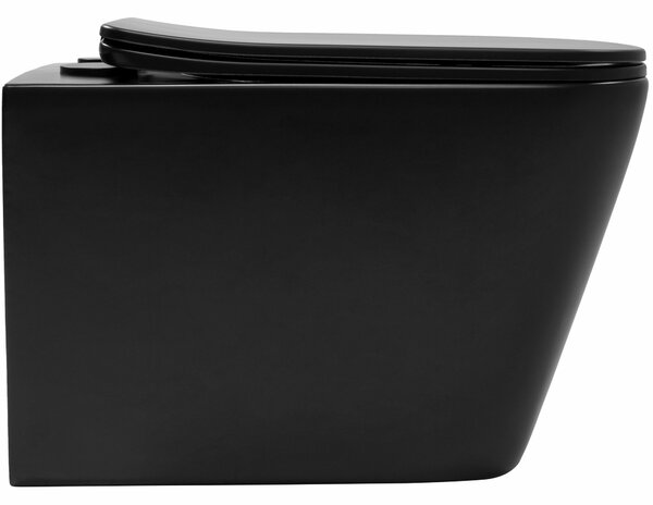Rea Julio, függő WC csésze Peremnélküli 510x345x315 mm, fekete matt, REA-C6550
