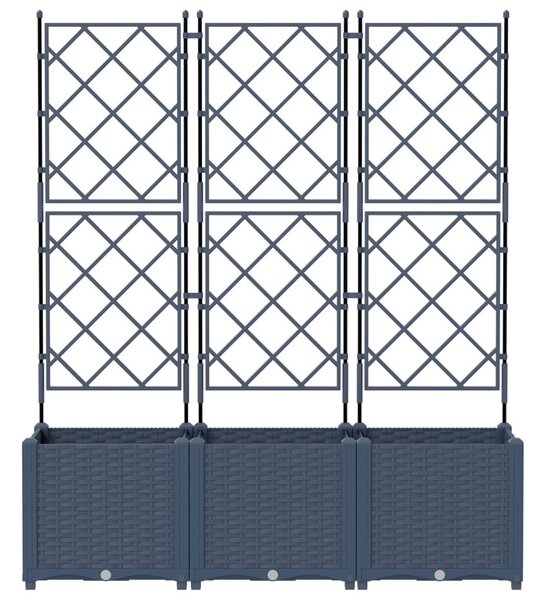 Kerti cserép 3 db Szürke 120 x 40 x 143 cm PP