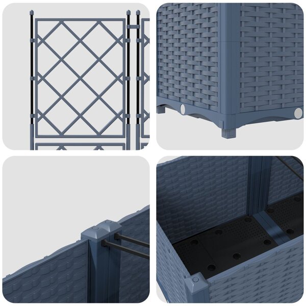 Kerti cserép 5 pcs Szürke 120 x 120 x 143 cm Acél