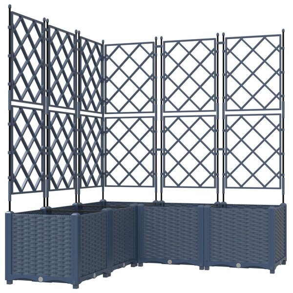 Kerti cserép 5 pcs Szürke 120 x 120 x 143 cm Acél