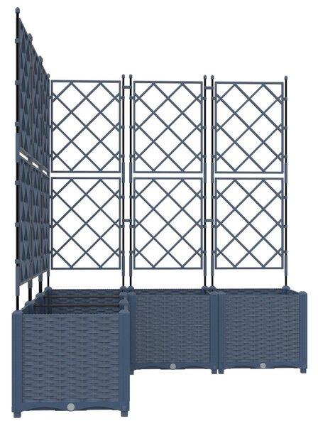 Kerti cserép 5 pcs Szürke 120 x 120 x 143 cm Acél