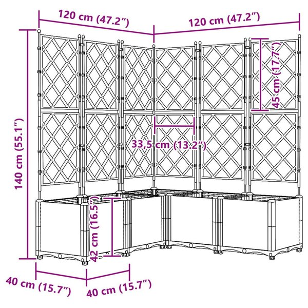 Kerti cserép 5 pcs Szürke 120 x 120 x 143 cm Acél