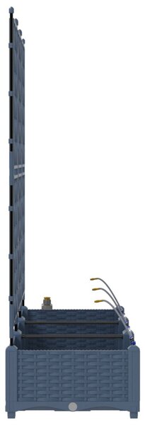 VidaXL Kerti cserép 3 pcs Szürke 120 x 40 x 126 cm Műanyag