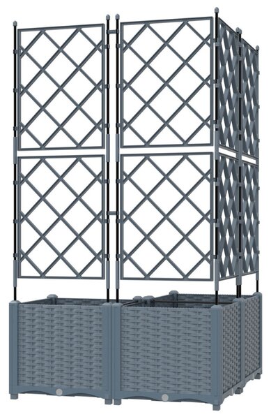 Kerti cserép 3 pcs Világosszürke 80 x 80 x 143 cm Acél