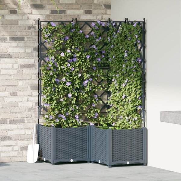 Kerti cserép 3 pcs Világosszürke 80 x 80 x 143 cm Acél