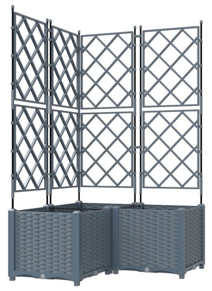 Kerti cserép 3 pcs Világosszürke 80 x 80 x 143 cm Acél
