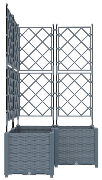 Kerti cserép 3 pcs Világosszürke 80 x 80 x 143 cm Acél