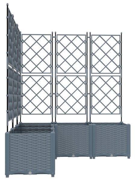 Kerti cserép 5 db Világosszürke 120 x 120 x 143 cm PP