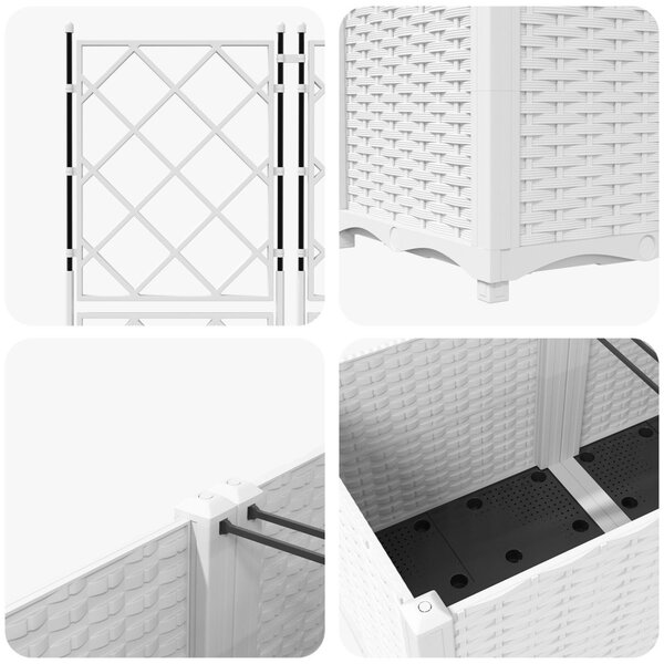 Kerti cserép 5 pcs Fehér 120 x 120 x 143 cm Acél