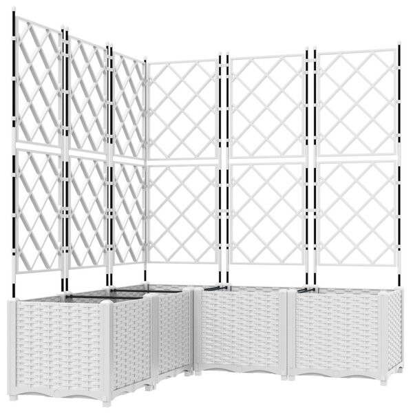 Kerti cserép 5 pcs Fehér 120 x 120 x 143 cm Acél
