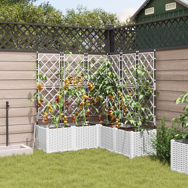 Kerti cserép 5 pcs Fehér 120 x 120 x 143 cm Acél