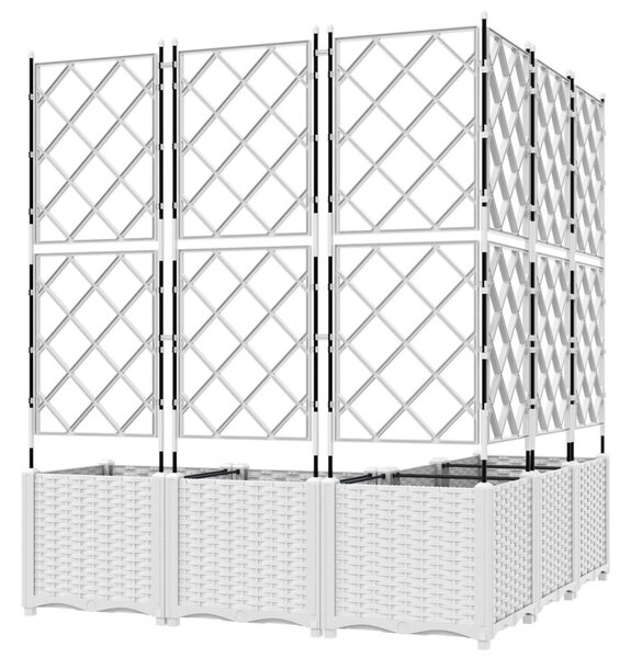 Kerti cserép 5 pcs Fehér 120 x 120 x 143 cm Acél