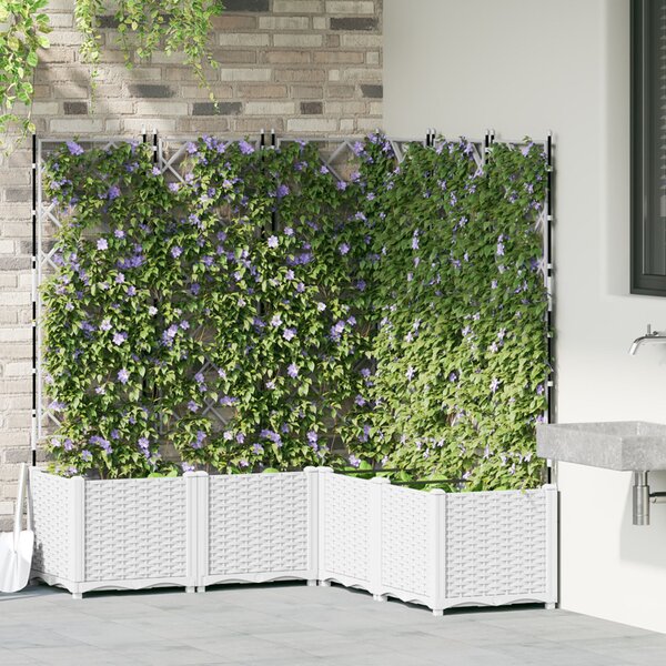 Kerti cserép 5 pcs Fehér 120 x 120 x 143 cm Acél
