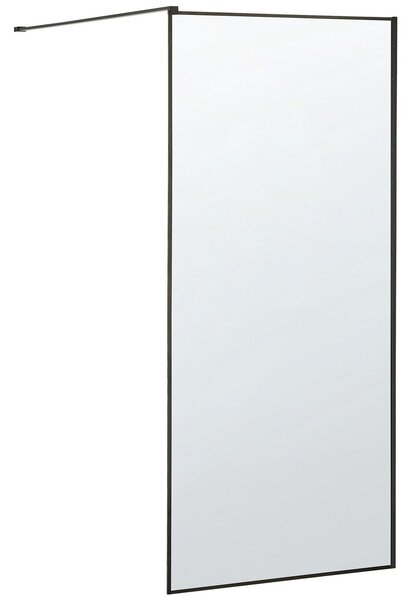 Zuhanyparaván Edzett Üvegből Fekete Kerettel 80 x 190 cm WASPAM II