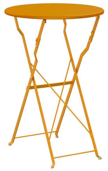 Összecsukható Bisztró Asztal Mustár Sárga Ø50x71 cm Porszórt Acél