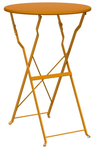 Összecsukható Bisztró Asztal Mustár Sárga Ø50x71 cm Porszórt Acél