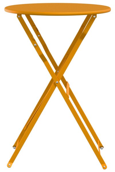 Összecsukható Bisztró Asztal Mustár Sárga Ø50x71 cm Porszórt Acél