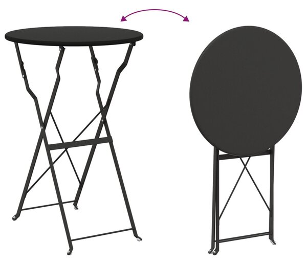 Összecsukható Bisztróasztal Antracit Ø50x71 cm Porszórt Acél