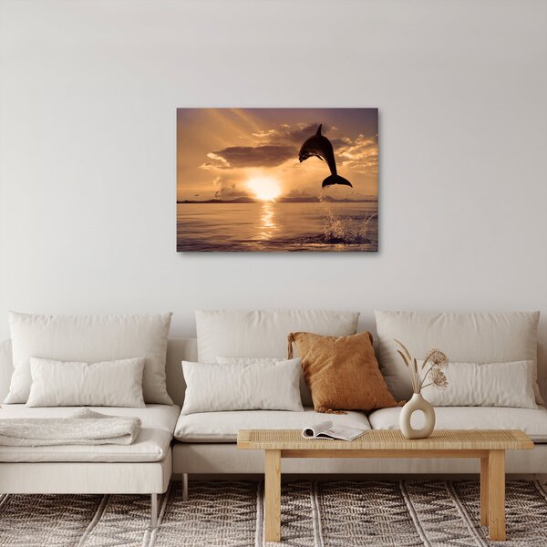 Kép - Delfin naplementében (70x50 cm)
