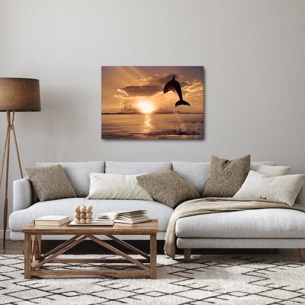 Kép - Delfin naplementében (70x50 cm)