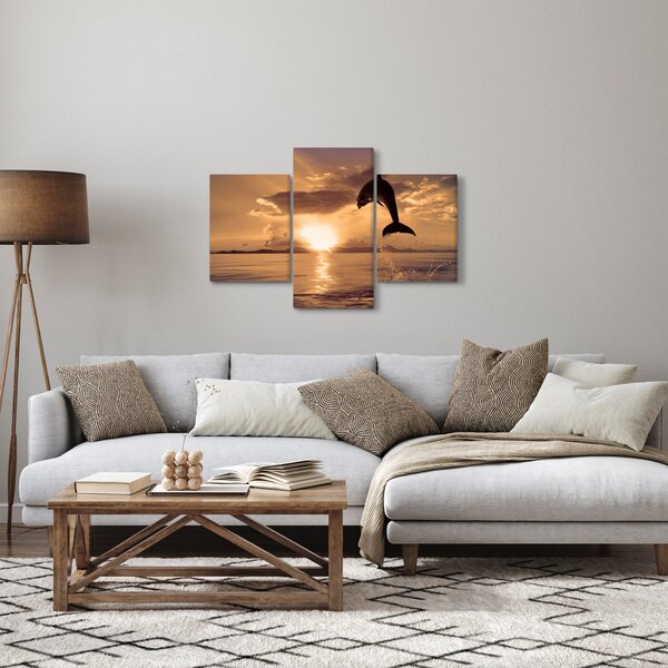 Kép - Delfin naplementében (90x60 cm)