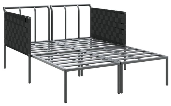Napozóágy párnával Antracit 153 x 115 x 69.5 cm Porszórt acél