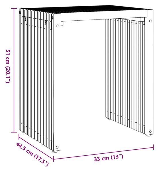 VidaXL Kerti Oldal Asztal 3 pcs Barna 33 x 44,5 x 51 cm Tömör Teakfa