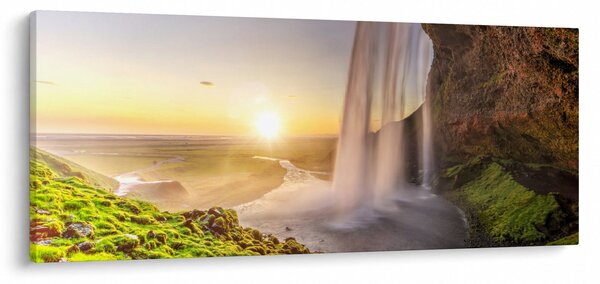Kép - Seljalandsfoss a barlang mögül (120x50 cm)