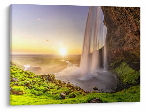 Kép - Seljalandsfoss a barlang mögül (70x50 cm)