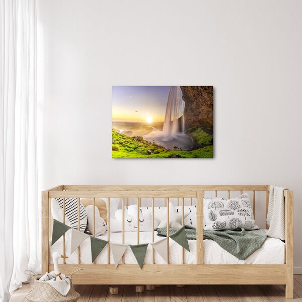 Kép - Seljalandsfoss a barlang mögül (70x50 cm)