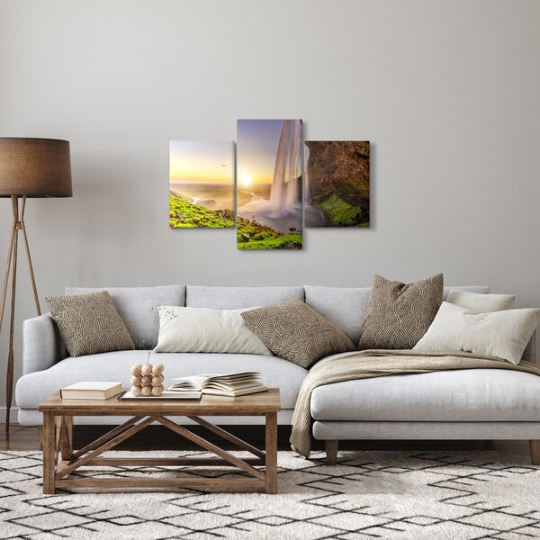 Kép - Seljalandsfoss a barlang mögül (90x60 cm)