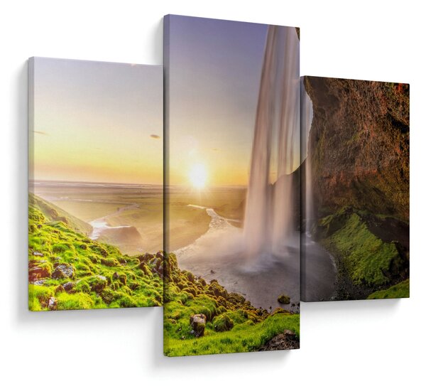 Kép - Seljalandsfoss a barlang mögül (90x60 cm)