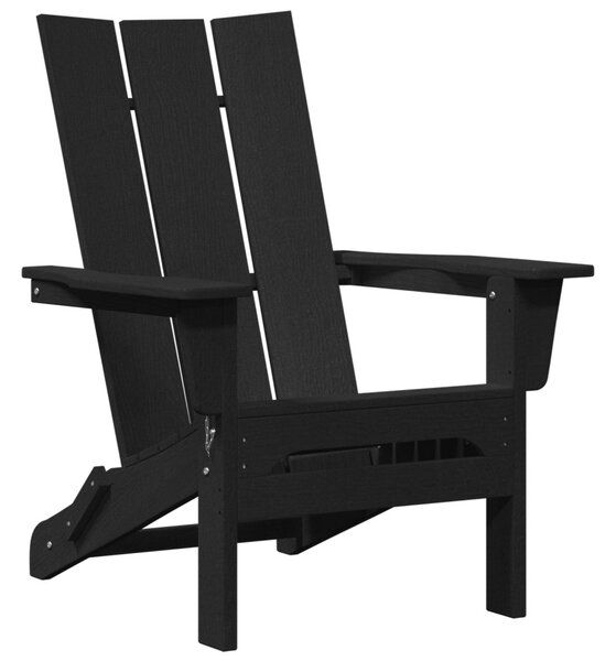 Összecsukható Adirondack szék fekete 74,5x80,5x90 cm HDPE