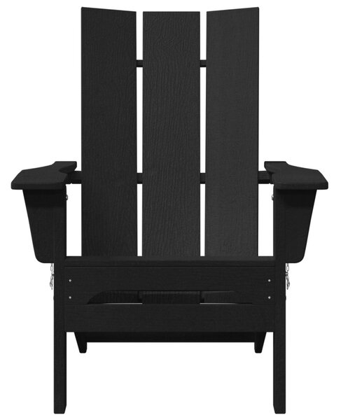 Összecsukható Adirondack szék fekete 74,5x80,5x90 cm HDPE