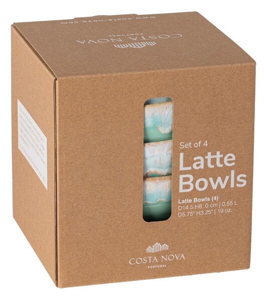 Türkiz agyagkerámia tál szett 4 db-os ø 15 cm Latte – Costa Nova