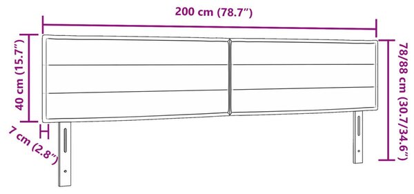 Fejtámla Fekete 200 cm szövet
