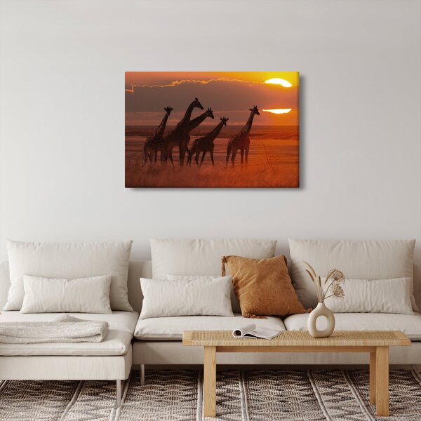 Kép - Zsiráfok az afrikai szavannán (90x60 cm)