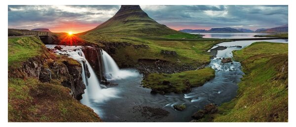 Kép - Kirkjufell naplementében (120x50 cm)