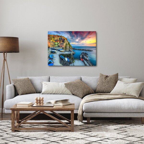 Kép - Mediterrán falu (70x50 cm)