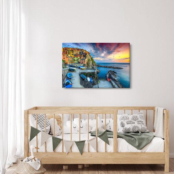 Kép - Mediterrán falu (90x60 cm)