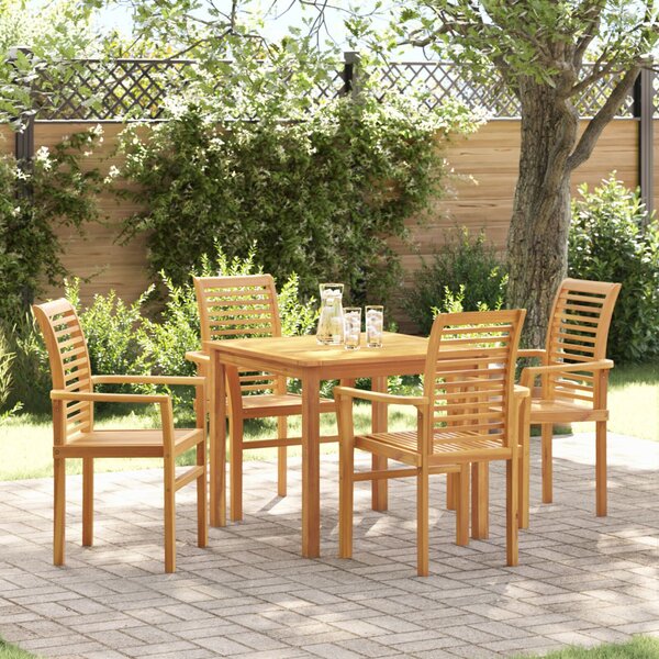 Étkezőszék 2 pcs Barna 62.5 x 54 x 95.5 cm Tömör Teakfa
