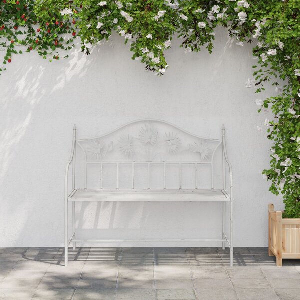 Kerti pad Antik fehér 104 x 52,5 x 89 cm Acél
