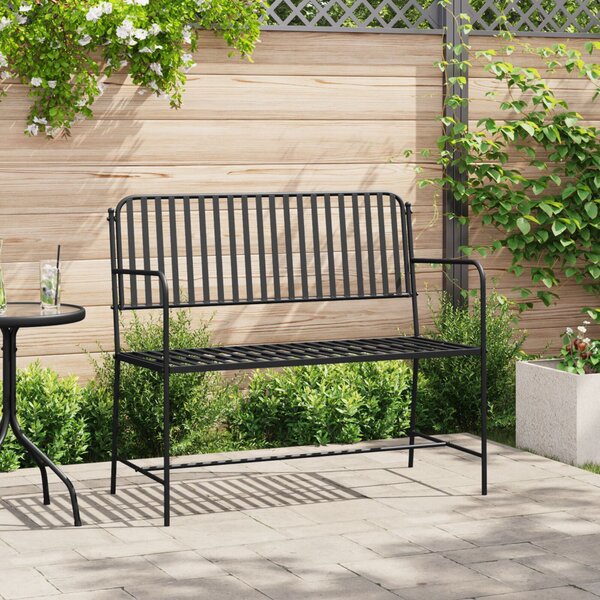 Kerti pad 2 -Seater 103,5 x 51,5 x 90 cm Acél Fekete