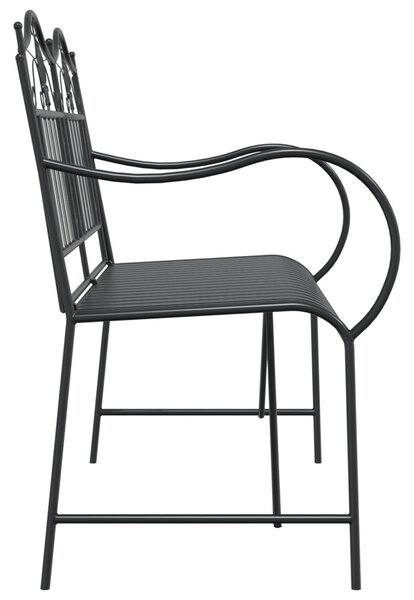 Kerti pad 2 -Seater 103,5 x 59 x 89 cm Acél Fekete