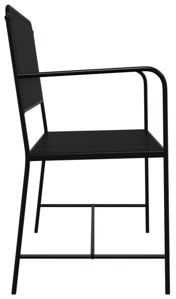 Kerti pad 2 -Seater 103,5 x 51,5 x 90 cm Acél Fekete