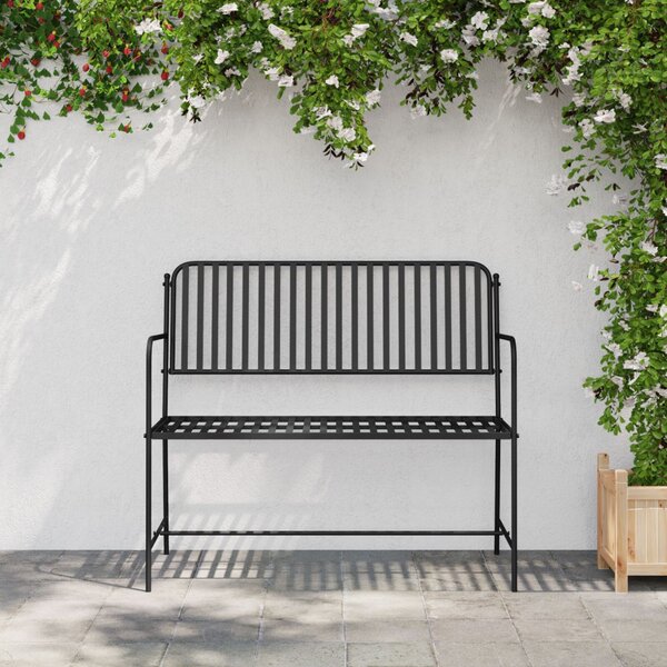 Kerti pad 2 -Seater 103,5 x 51,5 x 90 cm Acél Fekete