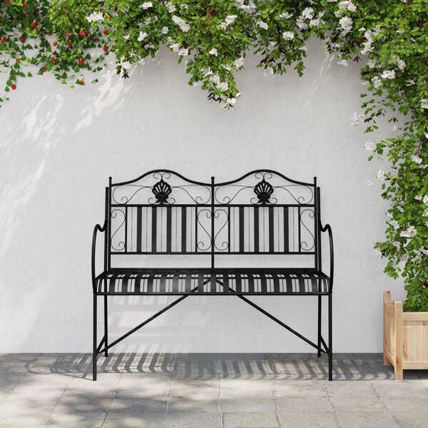 Kerti pad 2 -Seater 103,5 x 59 x 89 cm Acél Fekete