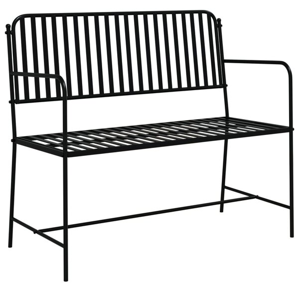 Kerti pad 2 -Seater 103,5 x 51,5 x 90 cm Acél Fekete