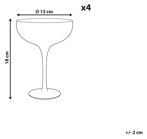 Négydarabos pezsgős kehely szett TOPAZ 450 ml Átlátszó