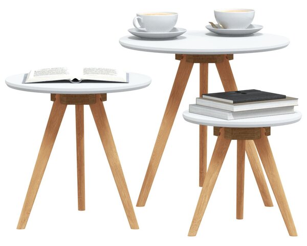 Dohányzóasztal 3 pcs Barna Masszív diófa